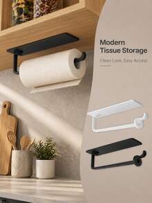 Tissue Holder Is Easy To Install; Suitable For Wall Or Under-Cabinet Mounting; Comes With A Plastic Dispenser And Storage Rack; Space-Saving And Stylish Design; Ideal For RV Kitchens And Bathrooms; For Storing Tissues. - Multicolor - View 2