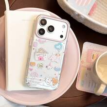 Kavenfort Transparent Cartoon Elephant Phone Case, Compatible With 18 Pro Max, Cute Planner Style, Compatible With IPhone 16, Soft Protective Shell, Compatible With 15, Anti-Drop, Compatible With 17, Cute, Girly Style, Creative, Cartoon Style, Cute, Fresh, Niche - Clear - View 3