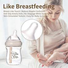 1 Pc New Anti Colic System 160ml/240ml Wide Neck Silicone Nipple Glass Baby Bottle For Newborn Breastfeeding Babies Infant Gift Set - Lilac 240ML 6month+ - View 3