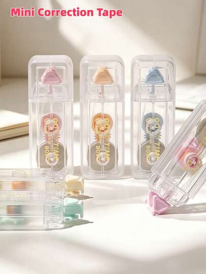 1/6pcs Mini Correction Tape, Transparent Shell Candy Design, Original Paper Color Correction Tape, Smooth Tape Output, Ideal Stationery For Students, Note Taking, Homework, School Supplies Gift