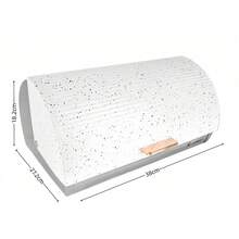 Large Metal Bread Box For Kitchen – Bread Storage Container With Roll-Top Lid, 39.5 * 28 * 18.5 Cm, Black / White - White - View 4