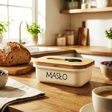Large Metal Bread Box For Kitchen – Bread Storage Container With Roll-Top Lid, 39.5 * 28 * 18.5 Cm, Black / White - White - View 9