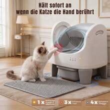 DEVOKO Automatic Self-Cleaning Cat Litter Box, Smart Cat Toilet With App Control & Odor Box, Removable Waste Tray, Quiet Operation - White - View 2