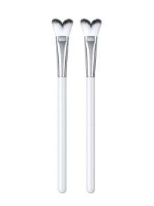 2pcs/1pc Professional Nose Contour Brush, Soft Bristles Precision Sculpting Tool For Nose Shadow & Highlighting, Makeup Brush For Flawless Blending - White - View 8