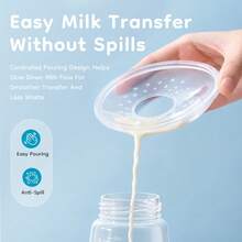 MAMIJOY 2pcs Portable Non-Overflow Hand-Free Breast Milk Collectors With Soft Synthetic Rubber Surface For Easy Expression And Leak-Proof Storage - Multicolor - View 7