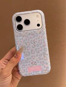 Korean Style Girly Leopard Print Star Phone Case Compatible With Iphone 17 Pro Max, Full Coverage New 16 Pro Max Protective Shell For Girls, 15 Pro Max Anti-Drop Apple 17 Pro - Blue - View 3