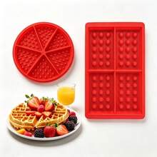 1/2 Buah Cetakan Wafel Silikon yang Dapat Digunakan Kembali, Set Dua Gaya: Bulat Berbentuk Kipas dengan Sekat + Persegi 4-Grid, Cocok untuk Oven dan Penggorengan Udara. Mudah Dilepas dan Anti Lengket, Menciptakan Tekstur Wafel yang Jelas dan Tiga Dimensi, Mudah Digunakan, Pemula Dapat dengan Mudah Memulai. Dapat Membuat Wafel Sarapan Buatan Sendiri, Kue Kecil, Camilan, Makanan Sehat dan Bebas Aditif - View 2