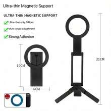 Mag‑ Magnetic Phone Tripod Stand, Portable Pocket Foldable Cell Phone Holder, Multi‑Angle Adjustable Desktop & Handheld Phone Mount For Selfie Vlog Shooting - Multicolor - View 10
