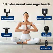 Hot & Cold Handheld Electric Massager - Deep Tissue Massager, 3200 RPM Quiet Percussion Massager For Professional MuscleRelaxation Tool, Type-C Charging, Includes Carry Case - Black - View 3