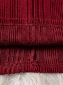 Girls' Spring/Autumn New Christmas Fashion Casual Long Sleeve Dress - Burgundy - View 9