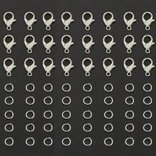 180pcs/360pcs DIY Jewelry Clasp Accessories Including Lobster Clasp And Jump Rings, Suitable For DIY Woven Jewelry, Necklaces, Bracelets, Anklets, Bags, Keychains, Spring Connectors, Phone Chain End Clasps, Pendant Hooks, DIY Jewelry Making Materials - Lobster Claw & Jump Ring - View 10