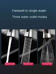 Multifunctional Kitchen Faucet Extender / Solid Air Freshener Tablet. This Faucet Extender Features An Efficient Water-Saving Design With A High-Pressure Anti-Splash Rotating Nozzle, Making It An Excellent Gift. - Silver - View 10