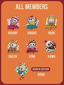 Labubu The Monsters Let's Checkmate Series Blind Box Magnetic Fridge Magnets, 6 Regular Styles + 1 Hidden Edition, Memo Board Decorative Stickers, Toy Blind Box Collectible, Birthday And Christmas Gift - Multicolor - View 3