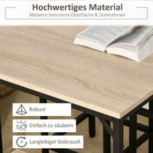 Bar Table Set With 4 Bar Stools, 5-Piece Table Set, Steel And Oak - Oak Color - View 5
