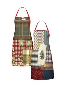 1/2/4pcs Christmas Apron, With A Highly Stylish Design, Suitable For Cooking In The Kitchen, For Festivals And Parties. It's Also A Great Gift To Give To Friends. - Multicolor - View 7