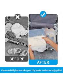 6/12pcs Transparent Plastic Storage Bags, Portable Travel Shoe Bags, Waterproof Drawstring Shoe Storage Bags, Unisex - View 4