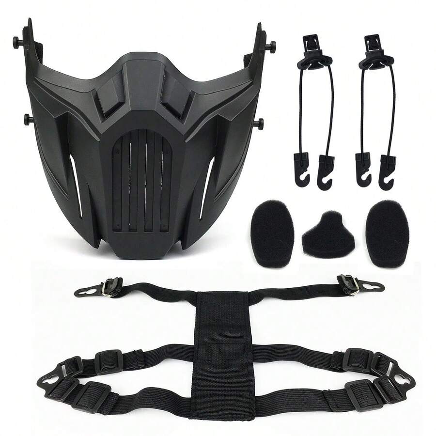 Tactical Half Face Mask Outdoor Hunting Paintball Shooting Protective Helmet Mask CS War Game Shooting Protective Mask