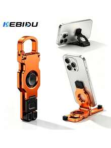 KEBIDU ABS Foldable Mini Phone Stand Keychain, Non-Slip Adjustable Portable Outdoor Travel Desktop Phone Holder - Multicolor - View 3