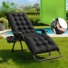 Adjustable Folding Lounge Chair, Portable Outdoor Recliner with Sturdy Frame, Foldable Sun Lounger for Beach Camping Patio Poolside Office Napping - 72 cm - Übersicht 8