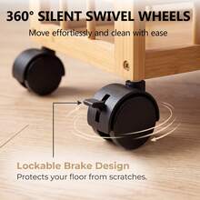 Bamboo Ultra-Thin Gap Storage Cart 3-Tier With Wheels Organizer Rack Suitable For Home Kitchen Bathroom - Camel - View 5