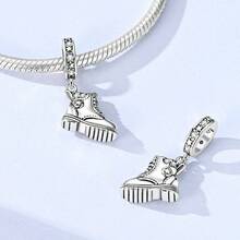 1pc Silver Plated Vintage Boot Pendant - Silver - View 2