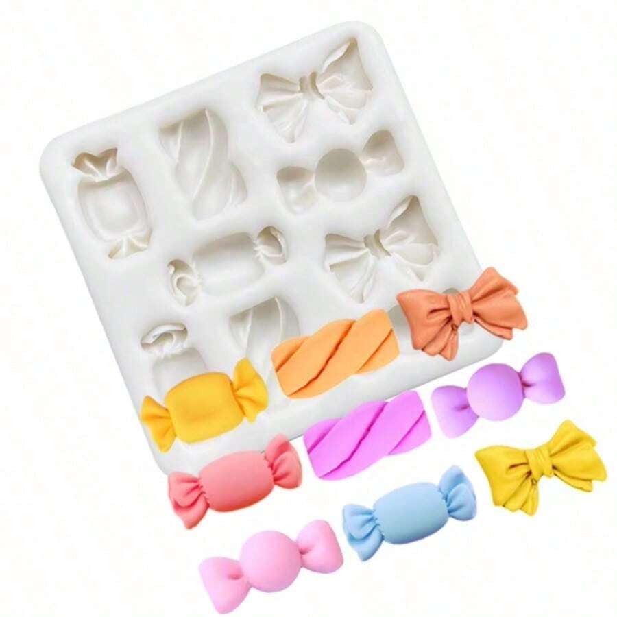 1/2 Pcs Mini Bow Candy Silicone Molds Cake Decor DIY Craft Tool - Multicolor - View 1