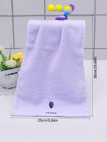 6pcs Small Towels, Multiple Colors Available, Pure Cotton Embroidered Fruit Pattern, Colorful Solid Color Towels, Randomly Shipped, Suitable For Facial Cleansing, Hand Washing, Home Use (Unisex), Highly Absorbent, Quick Drying, Non-Fading, Suitable For All Seasons, Suitable For Bathroom, School, Kitchen, Holiday Gifts, Travel And Other Scenarios - Mixed Colors - View 5