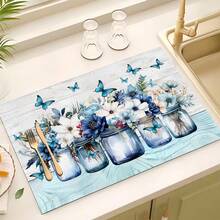 (Hot !!) 1pc 2D Floral Pattern Flat Stove Protector Mat And Non-Slip Heat-Resistant Rubber Stove Cover Pad Suitable For Induction Cooktop, Glass Stove And Multi-Functional Anti-Scratch Mat, Also Best Choice For Oven, Washing Machine, Dryer And Kitchen Decoration. - Multicolor - View 9