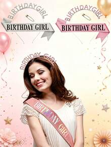 1pc Women's Birthday Party Headbands And Shoulder Straps Enhance Party Atmosphere And Commemorative Significance - Multicolor - View 4