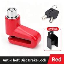 1pc Motorcycle/Electric Bike/Bicycle Anti-Theft Disc Brake Lock, With 2 Keys And Mounting Bracket, 3 Colors Available - Multicolor - View 3