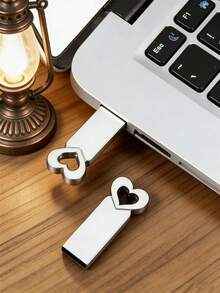 BIYETIMI 可愛貓爪造型金屬 USB 隨身碟，可攜式 U 盤附鑰匙圈孔，防水儲存卡，適合數據儲存與禮品 - 銀色 - 查看 2