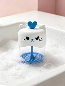 1pc Multicolor Cute Cat-Shaped Foaming Dispenser, Japanese Style AS-PP Plastic Round Pull-Type Foaming Dispenser With Heart-Shaped Pull Rod, Quick Dense Foam, Suitable For Facial Cleanser, Shampoo, Body Wash, Daily Bathroom Skincare Home Use - Multicolor - View 7