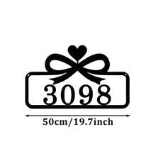 4 Sizes Available! Bow & Heart Metal House Number Address Sign,Personalized Address Plaque, Door Number, Hotel Room Numbers Sign - Black - View 12
