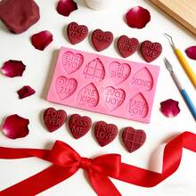 1pc Creative Pink Mini 8-Letter Love Silicone Mold, Made Of Soft Material And Easy To Demold. It Can Be Used To Make Clay, Drip Resin Products, Valentine's Day, Date Decoration Props, And Reusable Molds. - Pink - View 2