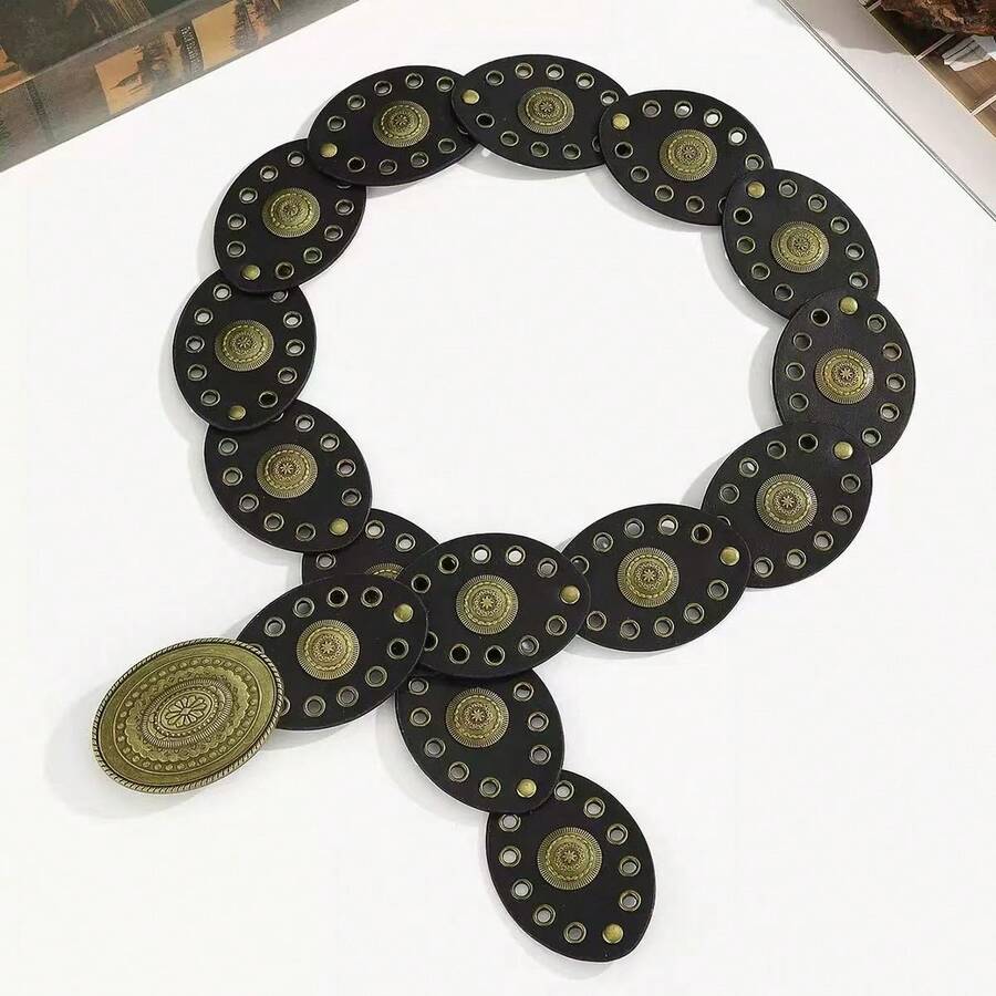 Women's Gothic Style Gold Sunflower Waist Chain, Adjustable Multi-Layer Chain Belt, Dress Waist Accessory