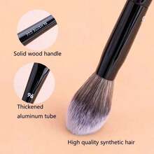 1pc 96 Makeup Blush Brush Flat Professional Blush Brush Blush Bronzer Makeup Brush Powder Blush Makeup Tool - Black - View 4
