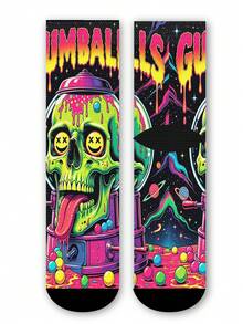 Cool 360° Printed Men's Socks - Streetwear Socks,Monster Sundae,Halloween,Candy Machine,Colorful,Funny Socks, Fit Daily, Holiday & Party Occasions - Multicolor - View 5