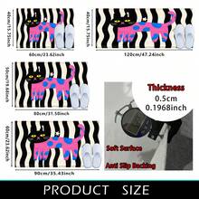 1pc Bathroom Anti-Slip Mat, Soft Faux Cashmere Material Floor Mat, Personalized Striped Polka Dot Cat Pattern Faux Cashmere Rug, Kitchen Anti-Slip, Bathroom Anti-Slip, Entrance Doorway Use, Bedroom Doorway Suitable, Multi-Scenario Use Anti-Slip Mat, Room Decoration, Holiday Gift - Multicolor - View 8