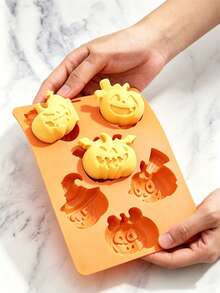 6-Cavity Wizard Pumpkin Cake Silicone Mold / Pink Dropper Set / Quirky Plant Alternative Aesthetic Design / Halloween Scented Candle, Soap, Clay Mold / Handmade Party Favor - Multicolor - View 9