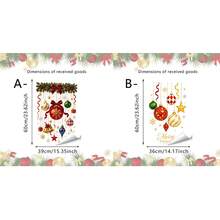 1/2pcs Christmas Ball Window Clings, Hanging Bauble Ornament Static Glass Decal, Double Sided Removable Garland Sticker, Holiday Shop Store Display Sliding Door Xmas Home Decorations - Multicolor - View 4