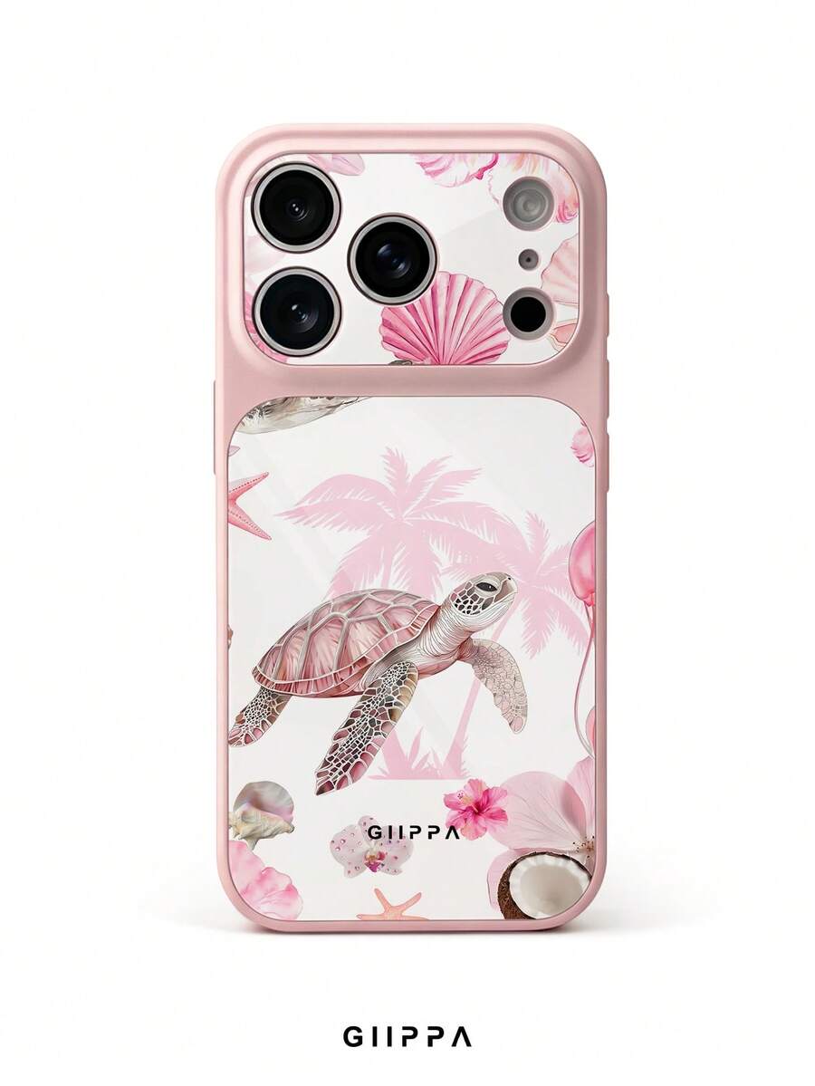 GIIPPA 1pc Turtle Pattern Design, Phone 17 Pro Max Phone Case, Compatible With Phone 16 Pro Max, 15 Pro Max, 14 Pro Max, Korean Style High-End Fashion Fun Phone Case, Suitable For 11/12/13/14/15/16 Pro Max Plus, Elegant Design For Men And Women, Perfect Gift For Girlfriend On Christmas, Valentine's Day, Easter, Wedding Season And Birthday! - Multicolor - View 1