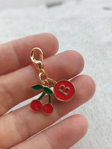 Zinc Alloy Cherry Pendant And Letter Charm Keychain, Bag, Backpack, Wallet, Document Bag, Car Key Accessory Pendant, Holiday Party Gift, Birthday Gift, Back To School Gift, Creative Handmade Keychain - Multicolor - View 23
