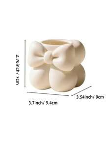 Mini Cream Bow Creative Fun Toothbrush Holder, Toothbrush Cup, Desktop Storage Rack, Can Hold Toothbrush, Toothpaste, Flower Pot, Vase, Vanity Decor, Bathroom Supplies. Warm Home Bathroom Decor Autumn Decor Back To School Season - Multicolor - View 4