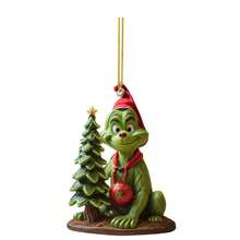 The Grinch 12/6/2pcs Acrylic Christmas Tree Hanging Ornaments, Christmas Tree Shaped Character Print, Suitable For Christmas Home Decor, Ideal Christmas Tree Decoration And Holiday Creative Small Gift - Cookie Monster - View 4