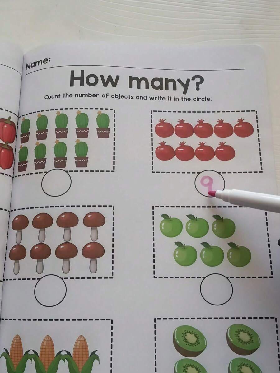 Number Sense Enlightenment Workbook, Home-Based Early Education For Kids, Zero-Based, Number Counting Circle Practice Sheets, Improve Concentration English Math Synchronized Practice - Multicolor - View 1
