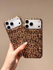 Leopard Print Bowknot Phone Case Compatible With Apple 17 Pro Max 16 New 15 Pro Women's 16 PM Full Coverage Protective Shell - Orange - View 2