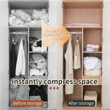 Heavy-Duty Thickened Vacuum Storage Bags, No Pump Required, Reusable Space-Saving Compression Bags, Suitable For Clothes, Bedding, Blankets, Down Jackets, Home Storage And Travel, Roll-Up Vacuum Compression Bags, Quick Compression, Convenient For Moving And Seasonal Storage - Multicolor - View 4