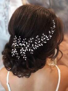 1pc Sparkling European And American Style Crystal Headband, Suitable For Bride, Birthday Party, Dinner, Women Hair Accessories - Red - View 10