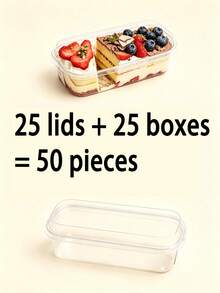 100/50/20pcs Mousse Cake Boxes, Dessert Cups With Lids, Tiramisu Boxes, Mousse Mille-Feuille Rectangular Dessert Soy Milk Cake Transparent Packaging Boxes, Christmas, Halloween, Party Cake Boxes - Transparent - View 13