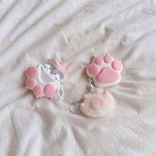 Pink & White Cat Paw Earphone Case Compatible With AirPods 4/ 3/ Pro 1st Gen/2nd Gen/ 2/ Pro 4th Gen - Multicolor - View 5